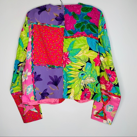 VTG Sandy Starkman Patchwork Floral Jacket - Picture 2 of 6